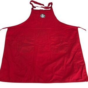 Starbucks Red Holiday Barista Apron Embroidered Siren Logo Two Pocket Uniform